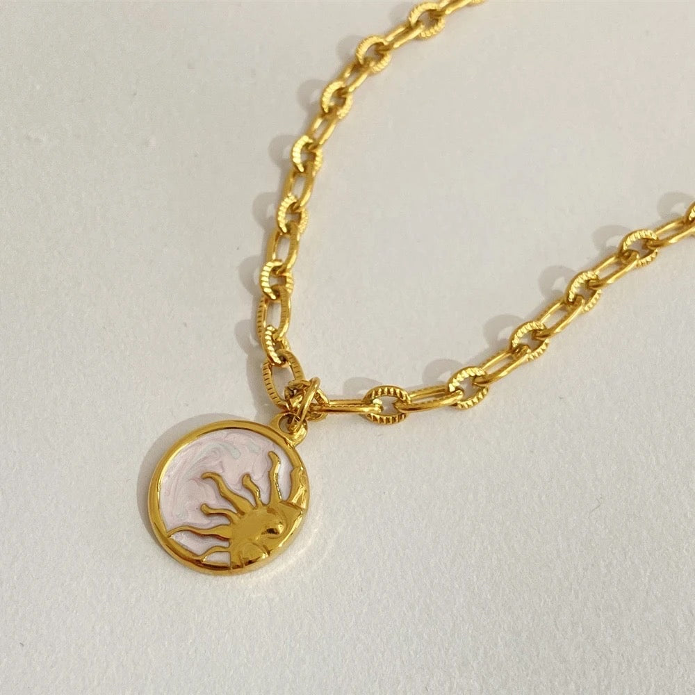 Pearl Sun & Moon 2 Piece Necklace